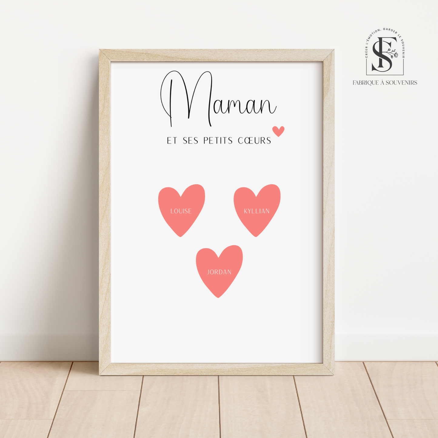 Affiche "Maman et ses petits cœurs"