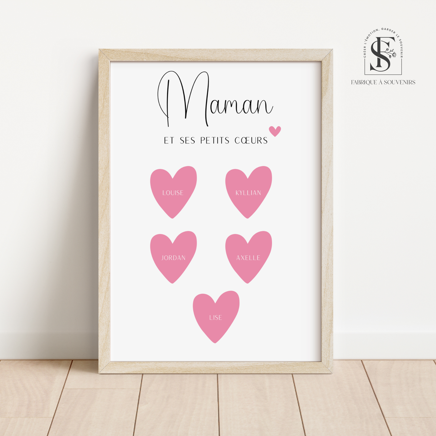 Affiche "Maman et ses petits cœurs"