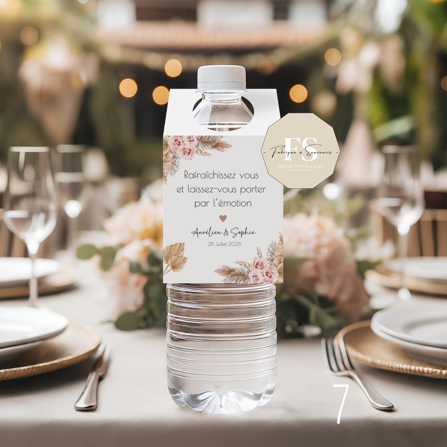 Etiquettes bouteilles d'eau Mariage