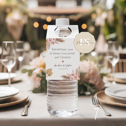 Etiquettes bouteilles d'eau Mariage