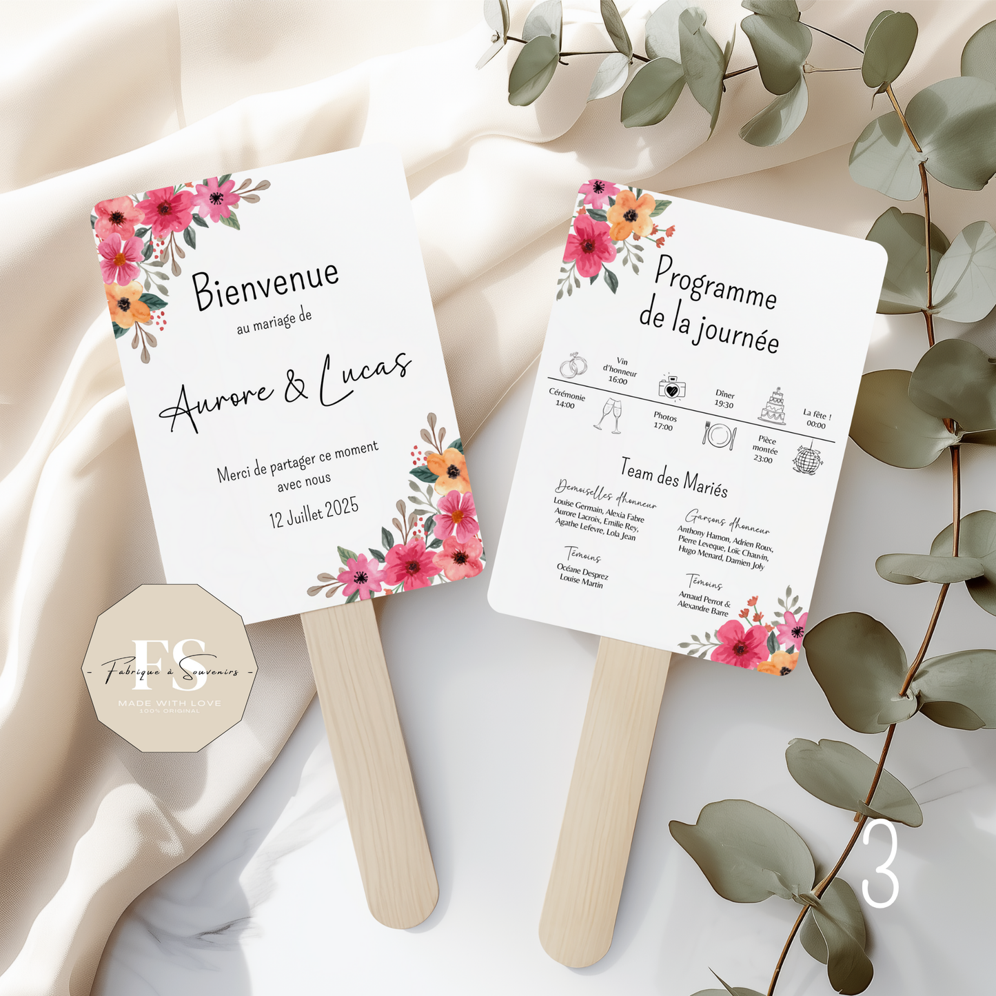Éventail Mariage - Programme journée
