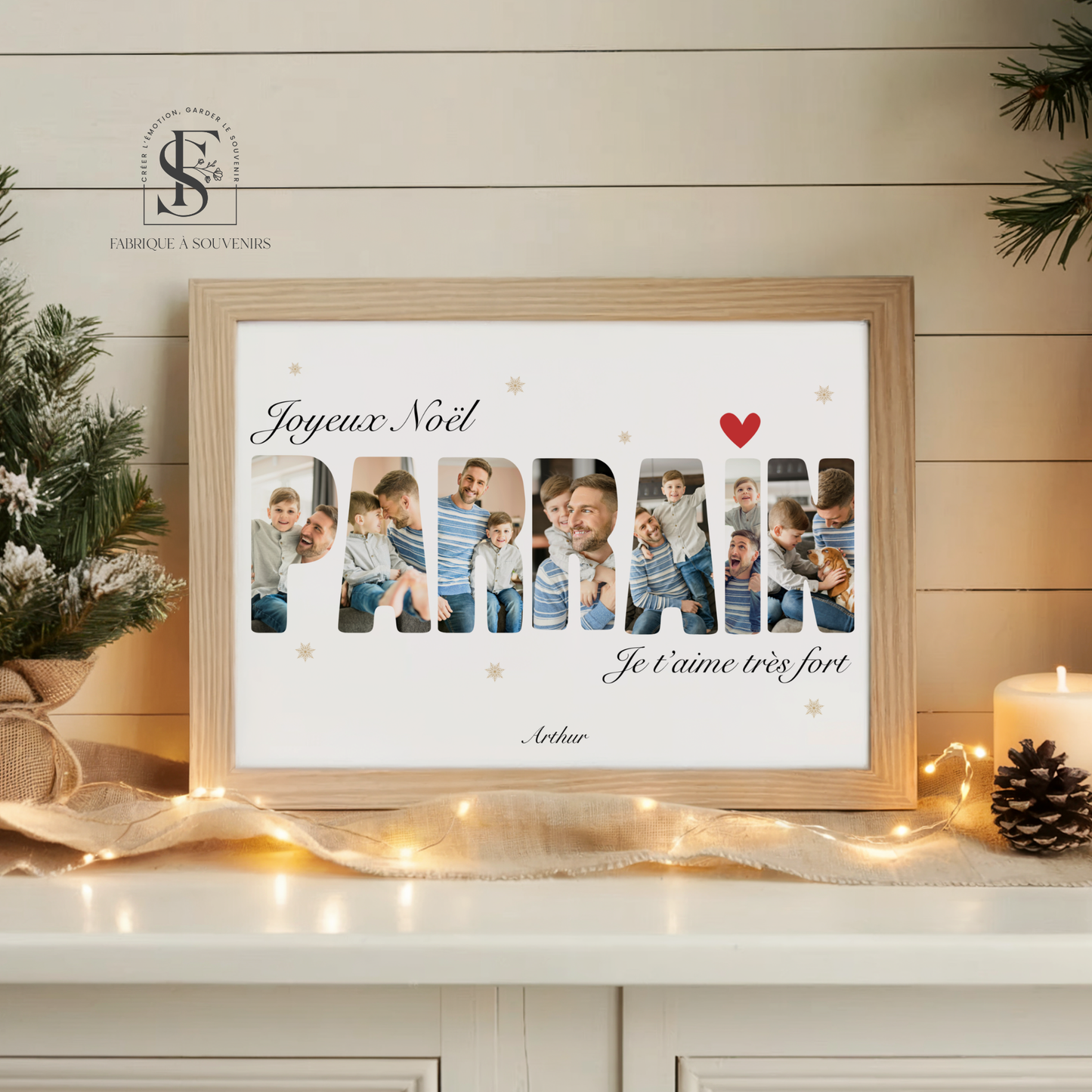 Affiche "Joyeux Noël Parrain"