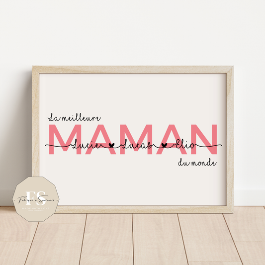 Affiche personnalisée "Maman et ses trésors"