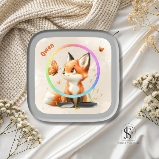 Sticker Toniebox 2 personnalisé renard papillon avec prénom – Autocollant enfant