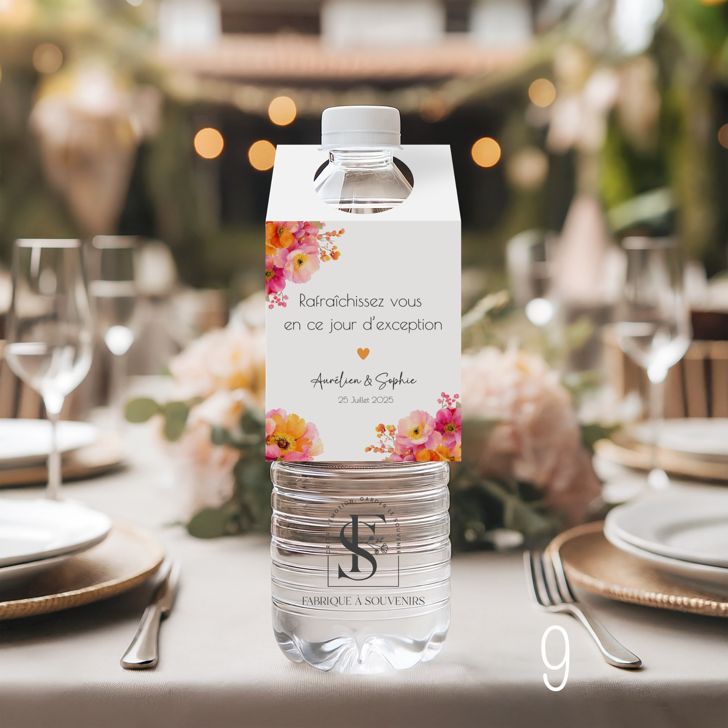 Etiquettes bouteilles d'eau Mariage