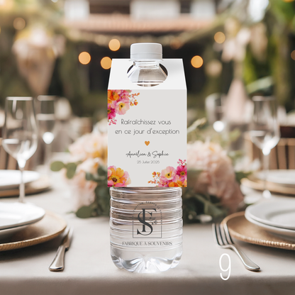 Etiquettes bouteilles d'eau Mariage