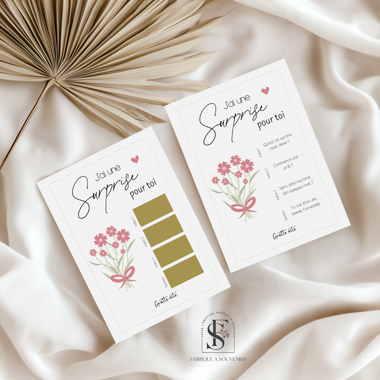 Carte à gratter annonce Grossesse