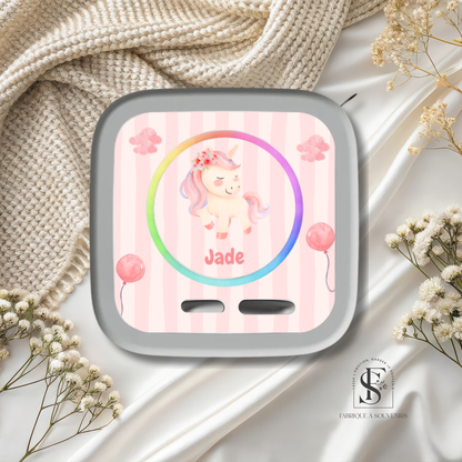 Sticker Toniebox 2 personnalisé licorne avec prénom – Autocollant décoratif enfant