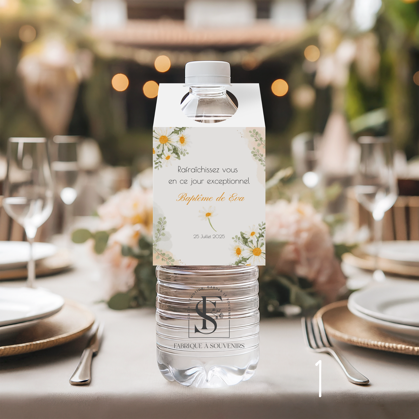 Etiquettes bouteilles d'eau Baptême