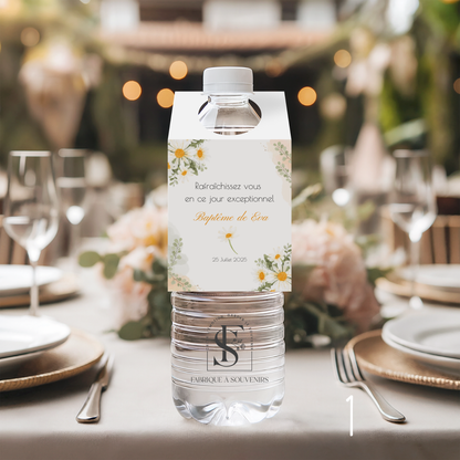 Etiquettes bouteilles d'eau Baptême