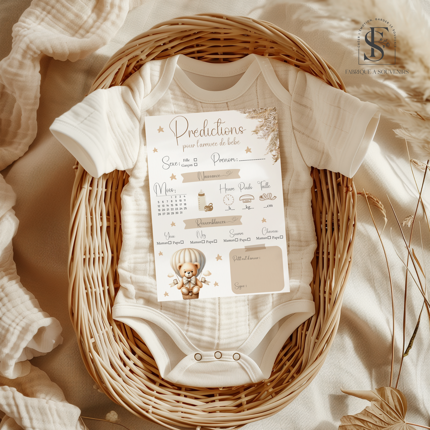 Carte de prédiction Baby Shower