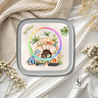 Sticker Toniebox 2 personnalisé dinosaure grotte avec prénom – Autocollant enfant