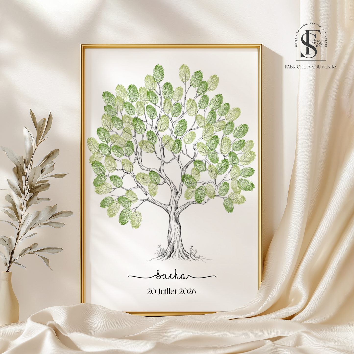 Affiche arbre à empreintes Baptême