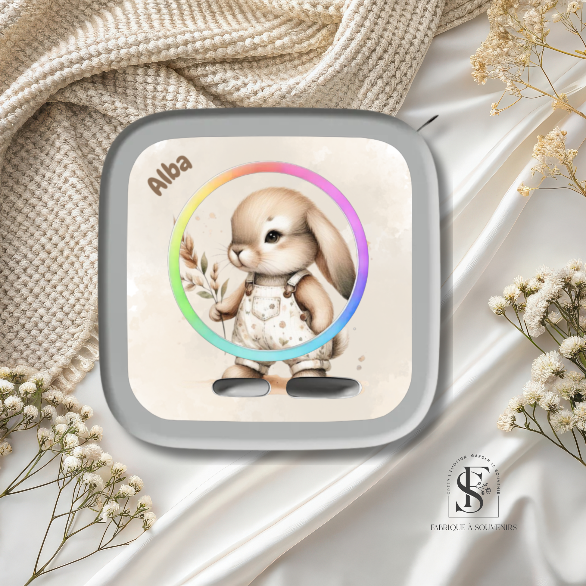 Sticker Toniebox 2 personnalisé lapin bohème avec prénom – Autocollant enfant