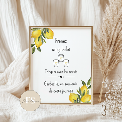 Affiche Mariage "Prenez un gobelet"