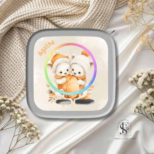 Sticker Toniebox 2 personnalisé oursons citrouille avec prénom – Autocollant enfant