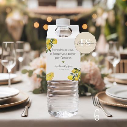 Etiquettes bouteilles d'eau Mariage